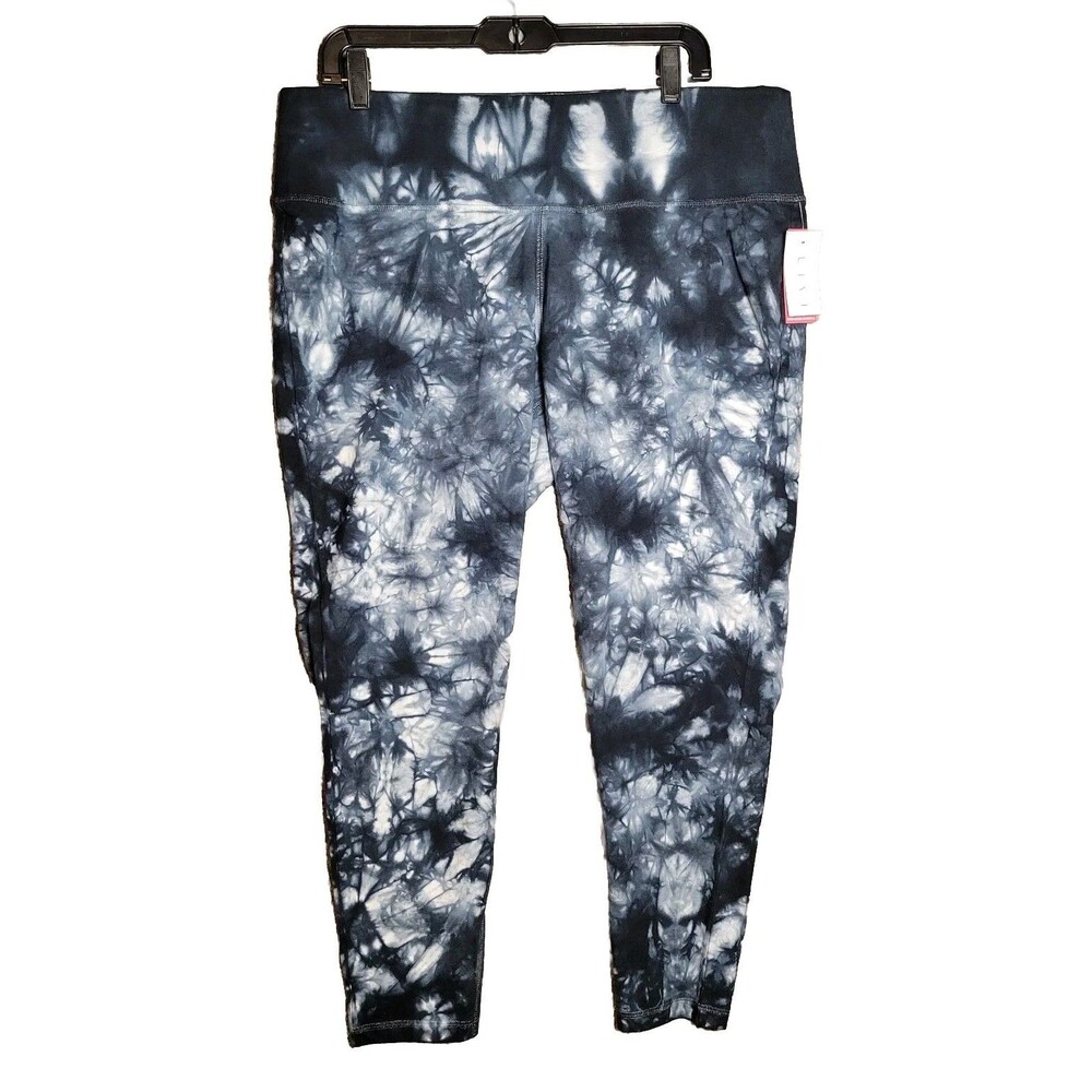 LIVI Active Blue Tie Dye Athletic Cotton Leggings 18/20 Festival Yoga Athleisure